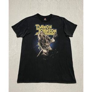 Damon‎ Johnson Guitarist Graphic T-Shirt Black Rock Band Concert Tour Tee